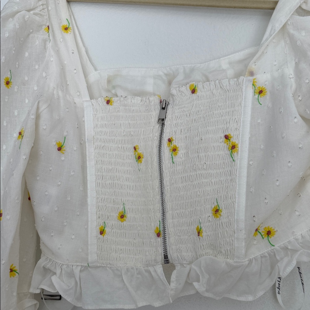 For Love & Lemons White Floral Blouse - Picture 5 of 7